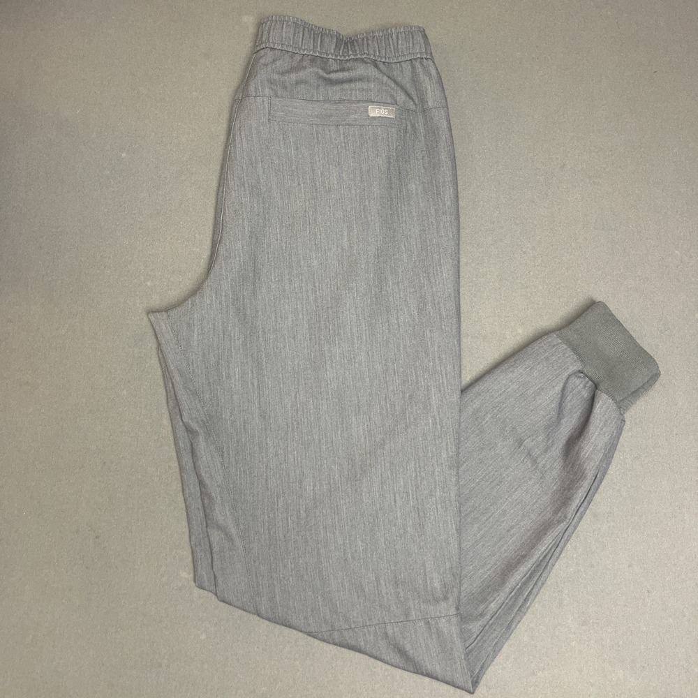 FIGS Technical Collection Jogger Scrub Pants M/T Grey Heathered Comfort Fit